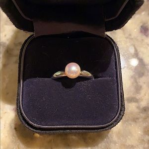 Mikimoto 6.5mm A+ Akoya Pearl Ring 18kt White Gold
